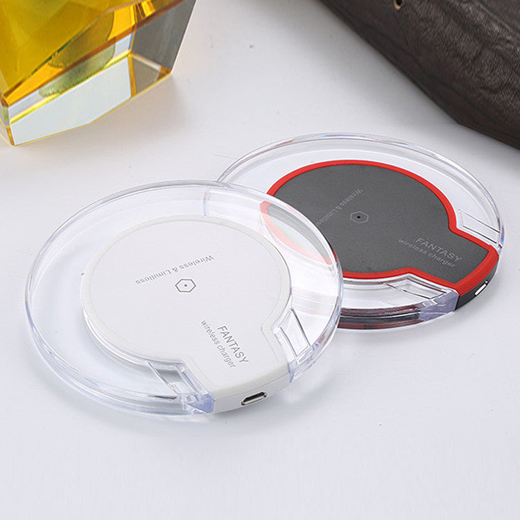 New Wireless Charging Dock Charger Crystal Round Charging Pad With Receiver For A-pple For Sanxing