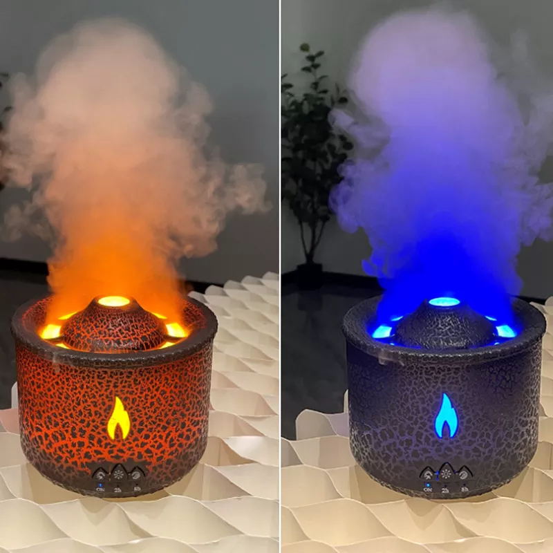 Fire Volcano Humidifier Air Diffuser. Portable Flame Oil Essential Aroma Mini Volcanic Diffuser With Remote Control