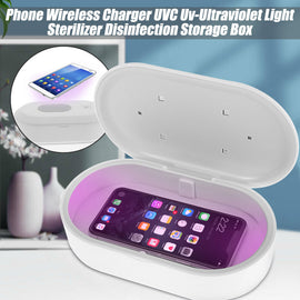 UV Cell Phone Sterilizer Sanitizer Disinfection Box 15W Wireless Charger