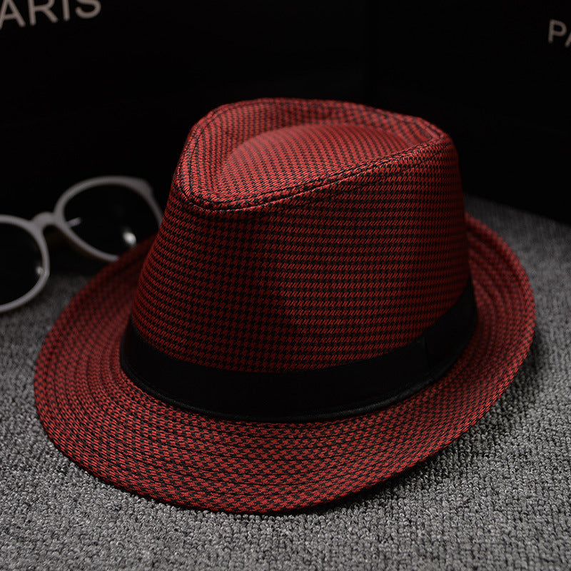 Very nice unique high quality British Houndstooth European and American Sun Hats for Men.