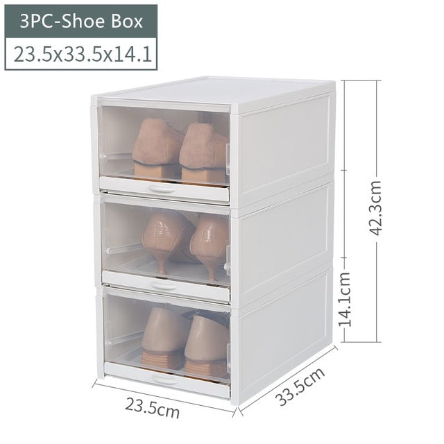 Free push-pull shoe box storage box