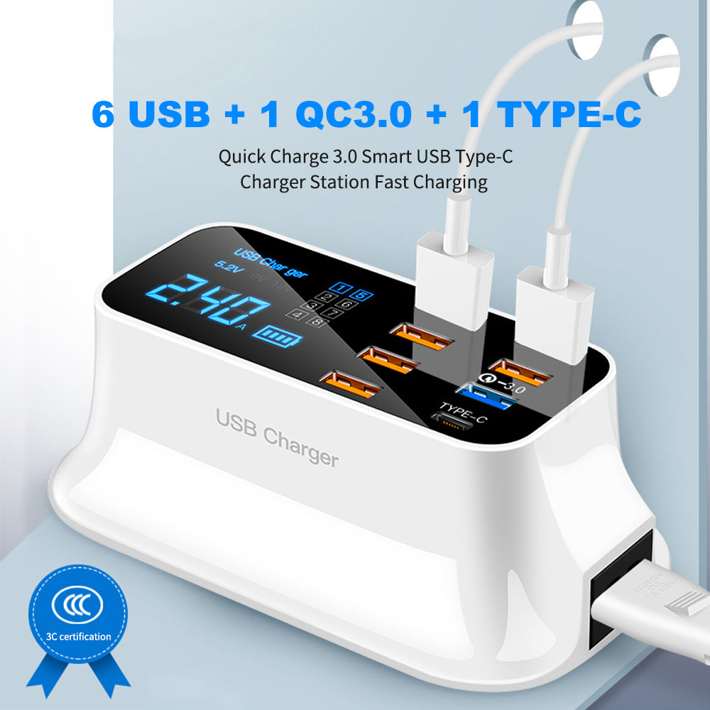 Fast Charge Smart Multi-USB Mobile Phone Tablet Charger