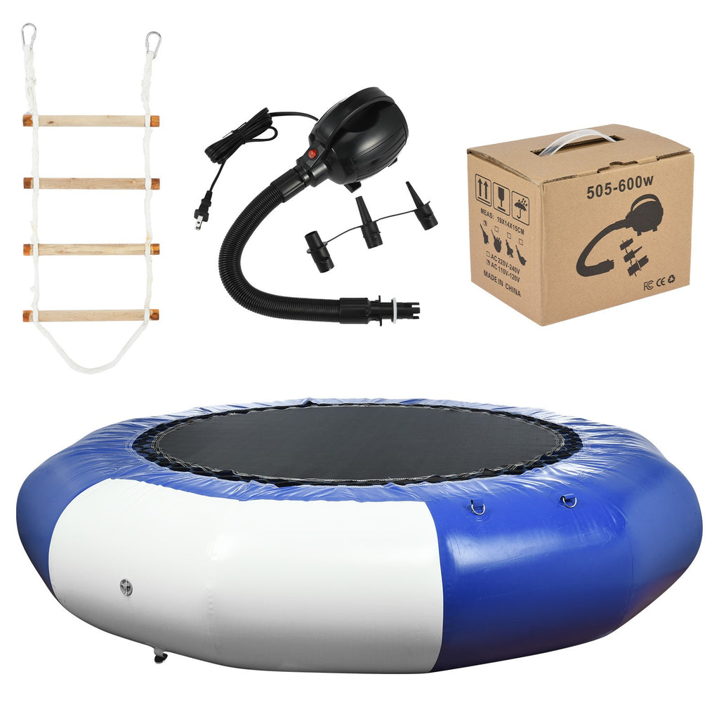 10Ft Inflatable Water Trampoline Bounce Swim Platform For Water-Sports