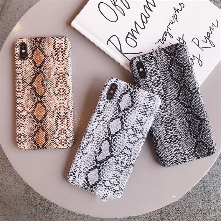 Leather luxury snake skin mobile phone case