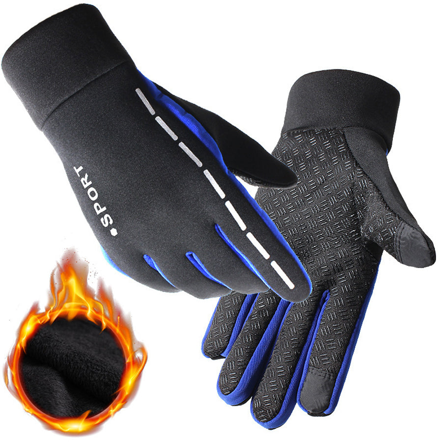 Outdoor gloves for men and women all fingers plus velvet gloves.