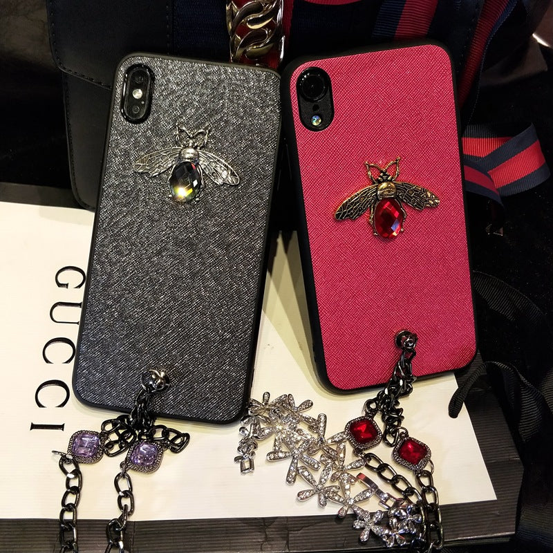 Compatible With Compatible  , Luxury Gemstone Bracelet For  Mobile Phone Case Rhinestone Bee