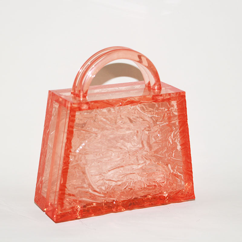 Transparent acrylic ice cracked box bag