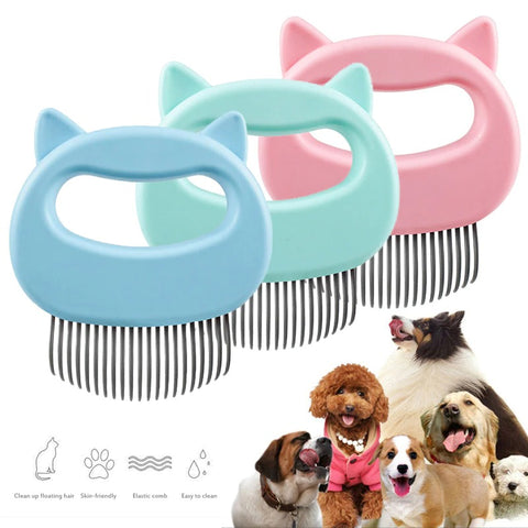 3 Colors Pet Cat Dog Massage Brush Shell Shaped Handle Pet Grooming Massage Tool To Remove Loose Hairs Dogs Cats Pet Supplies