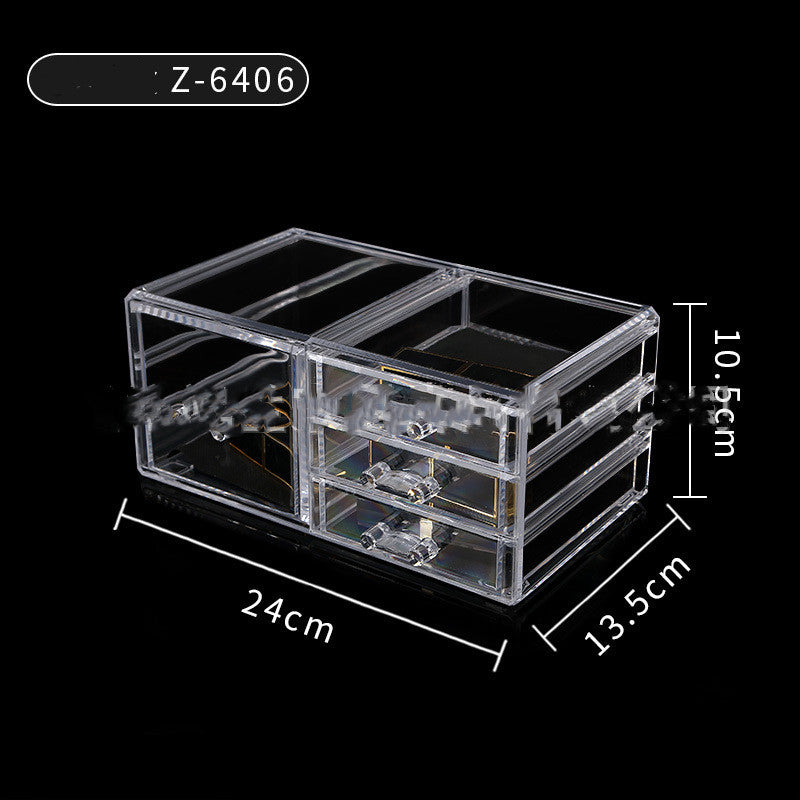 Cosmetic storage box transparent drawer acrylic storage