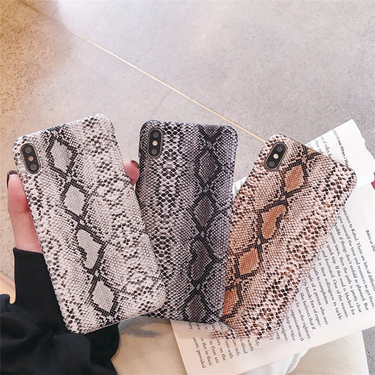 Leather luxury snake skin mobile phone case