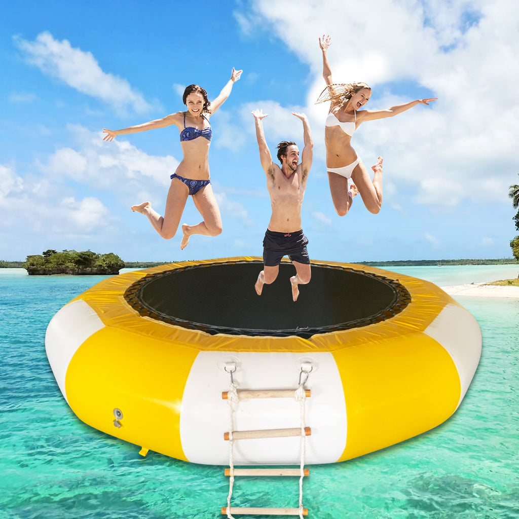 10Ft Inflatable Water Trampoline Bounce Swim Platform For Water-Sports