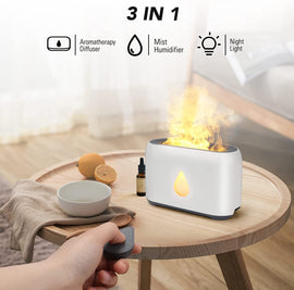 Two-color Aroma Diffuser Home Office Desk Surface Panel 3D Flame Humidifier