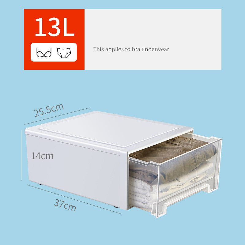 Clothes Storage Box Drawer Type Plastic Thickened Transparent Finishing Box