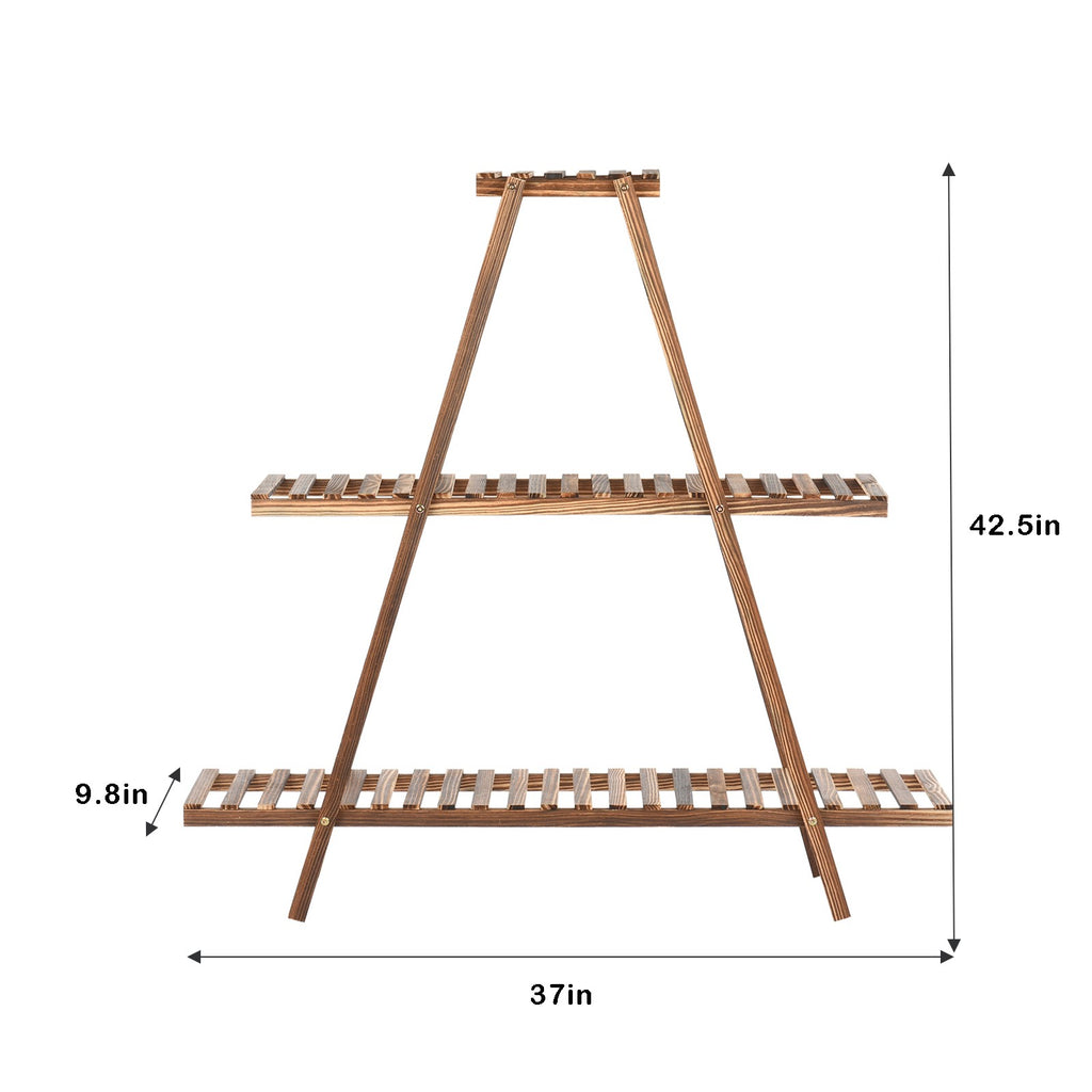 3 Tier Wood Plant Stand Indoor Flower Pots Stand Outdoor Plant Shelves Rack