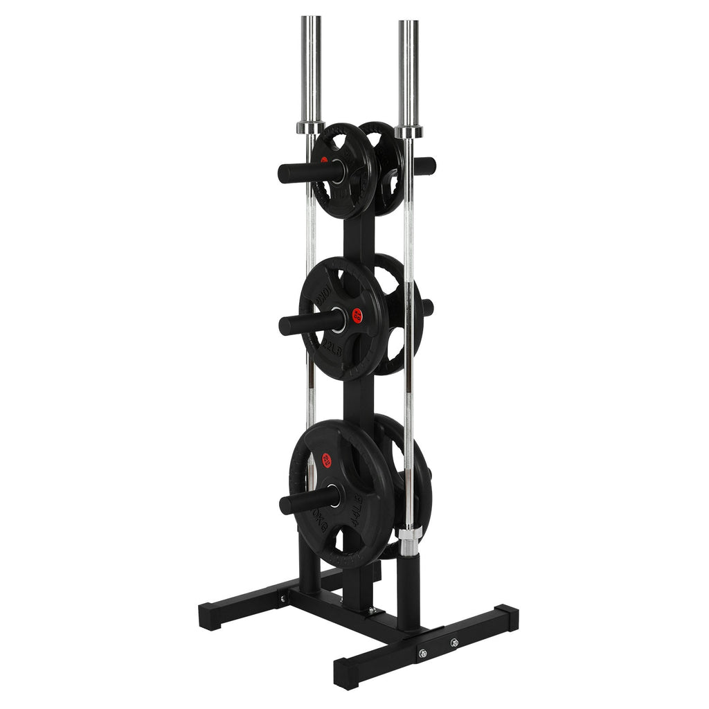 Olympic Weight Plate Rack For 2in Plates Vertical Bar Holder For Home Gym