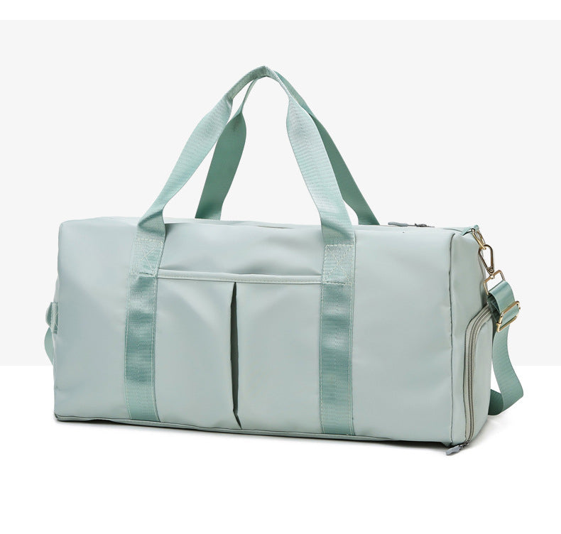 Weekender bag with waterproof duffel for sports and fitness. Unisex Shoulder Bag for pool.