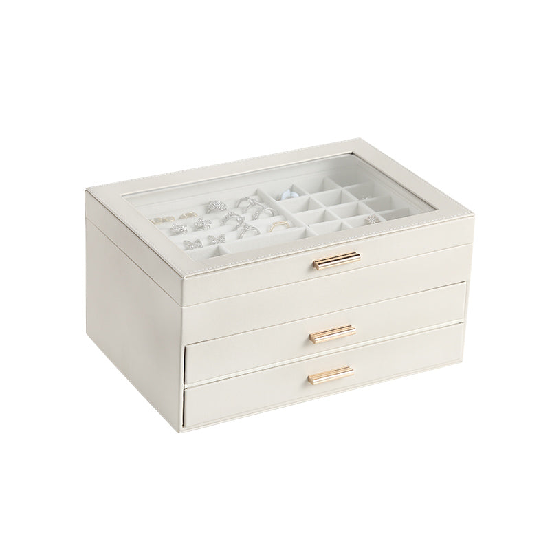 Multilayer Drawer Type Jewelry Transparent Storage Box.