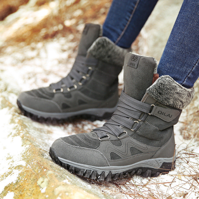 Women Boots Winter Shoes Woman Snow Boots Mother Warm Shoes Lace Up