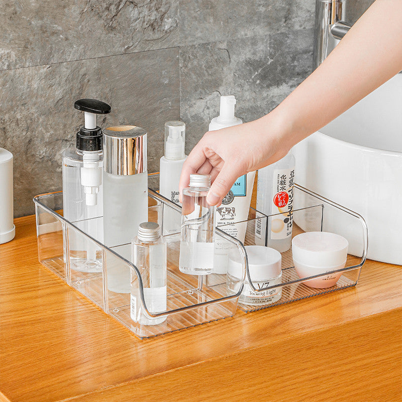 Desktop Box Bathroom Transparent Cosmetic Storage Compartment