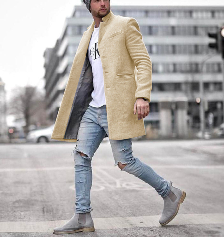 Men's trench coat long autumn and winter coats. Nice fashion Unique & manhood look.