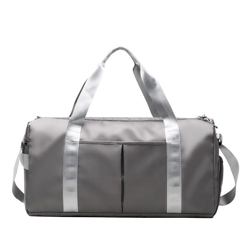 Weekender bag with waterproof duffel for sports and fitness. Unisex Shoulder Bag for pool.