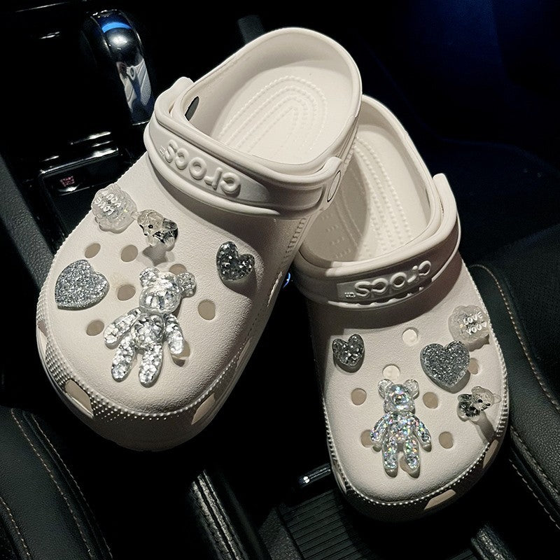 Crystal Bear Cave Shoes Accessories Shoe Buckle Shoe Flower