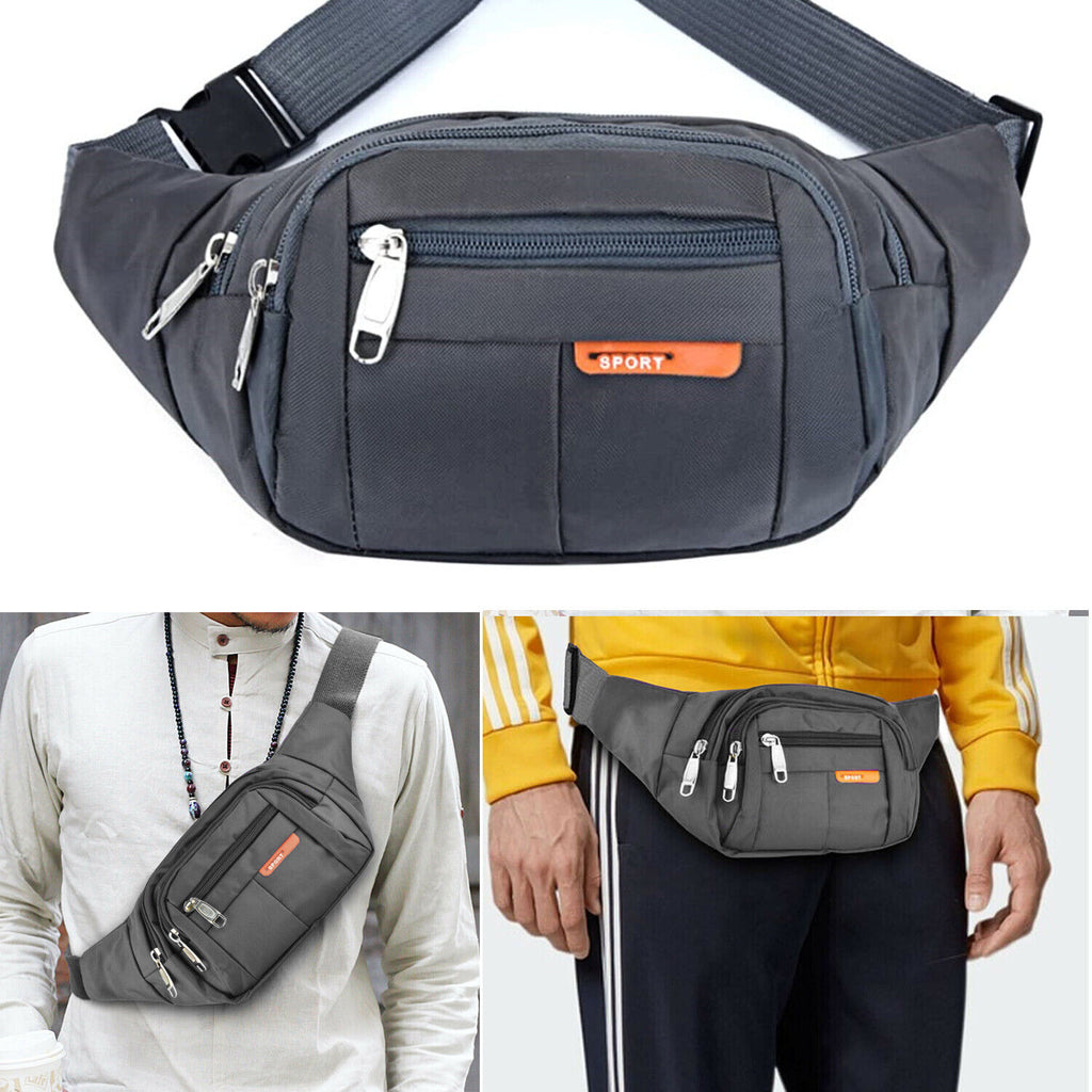 Men/Unisex Fanny Pack Belt Waist Bag Cross Body Sling Shoulder Travel Sport Pouch