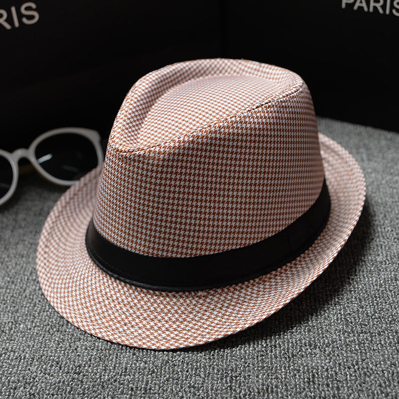 Very nice unique high quality British Houndstooth European and American Sun Hats for Men.