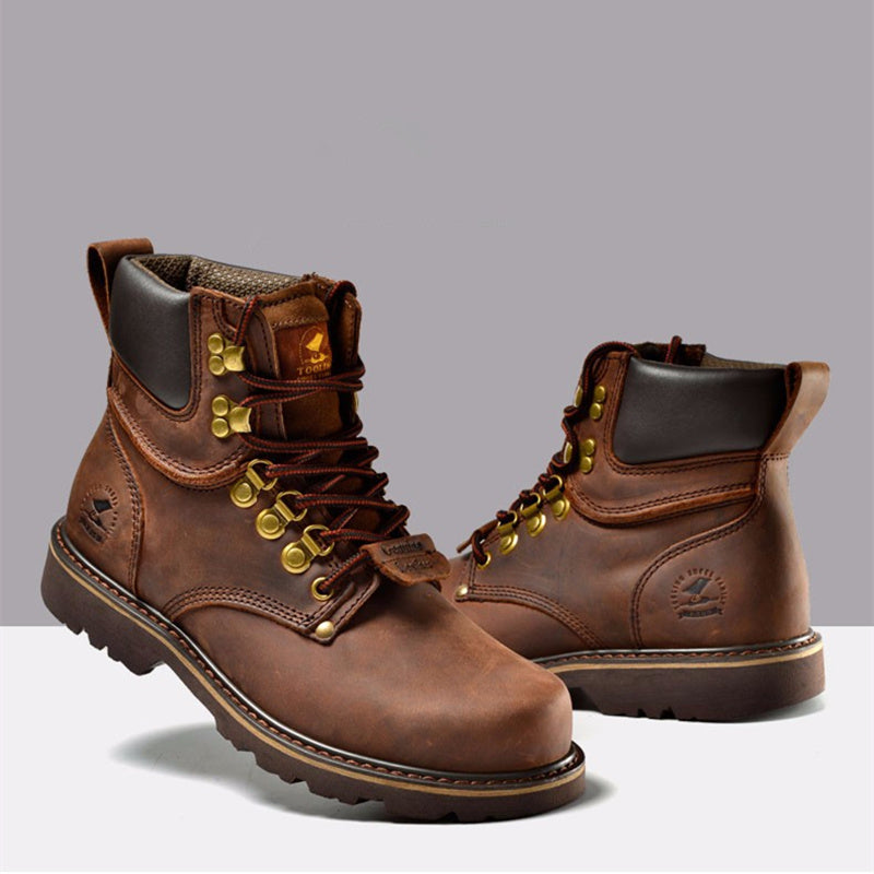 Men High-Top Tooling Leather Wild Couple Boots. Good material & Classic design.