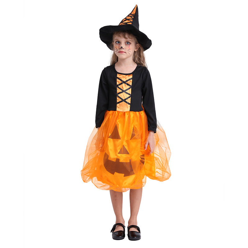 Halloween Costume Luminous Children Pumpkin Dress