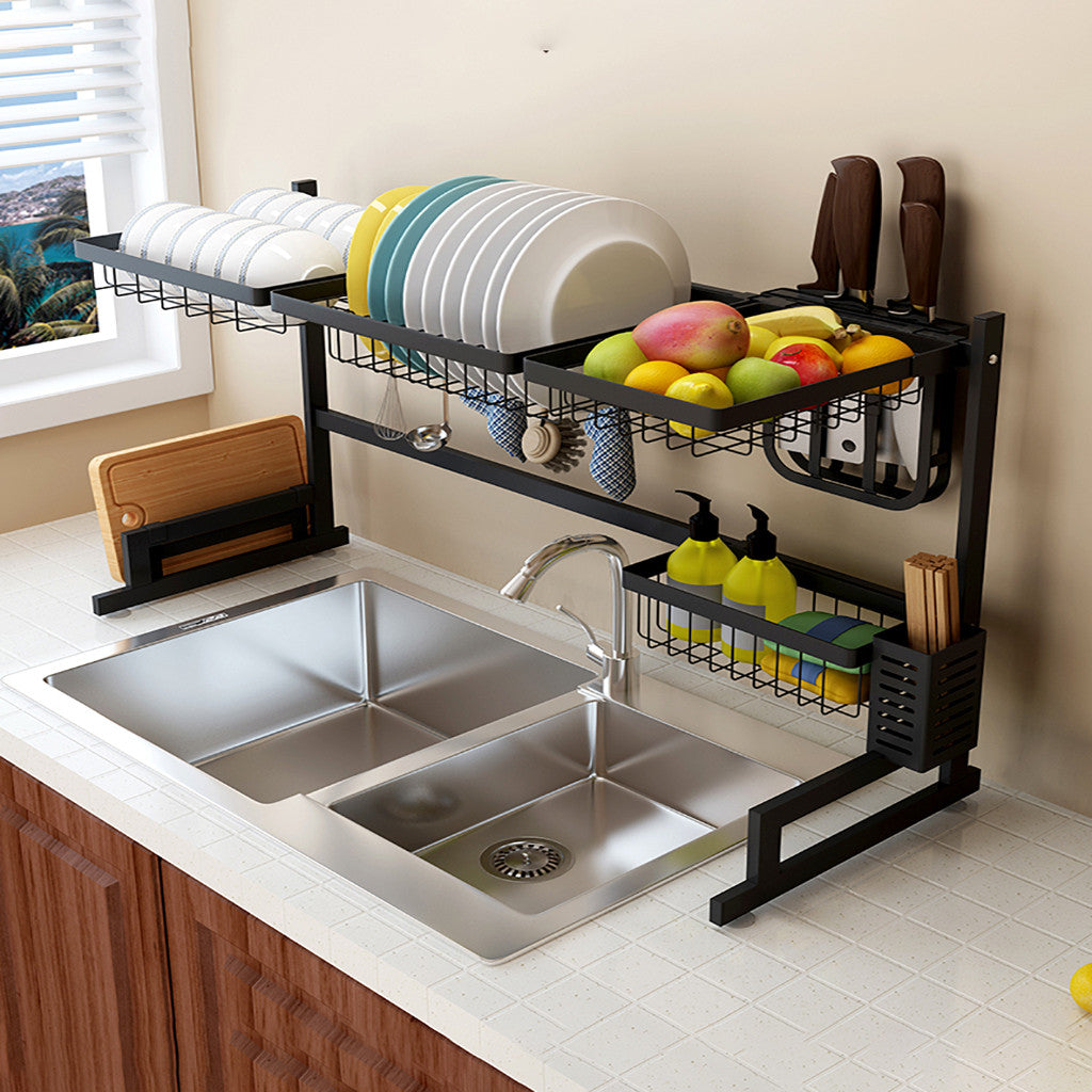 Dish Drying Rack Over Sink Display Drainer Kitchen Utensils Holder US Stock