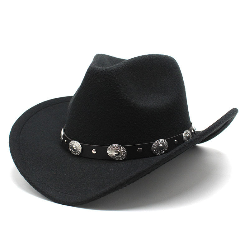 Unisex Minority Style Woolen Western Cowboy Hats.