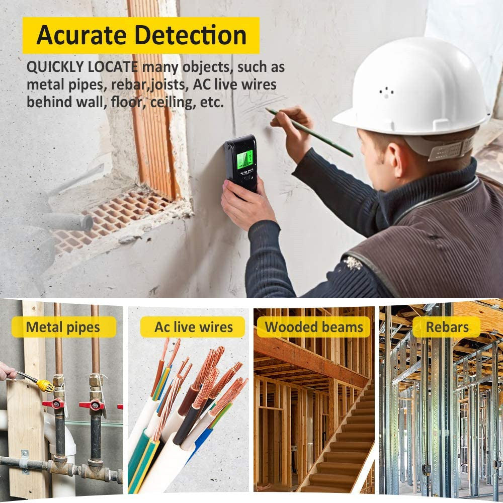 4 In 1 Electric Wood Detector Stud Finder Wall Scanner Sensor Wall Scanner With LCD Display For Wood AC Wire Metal Studs Detection