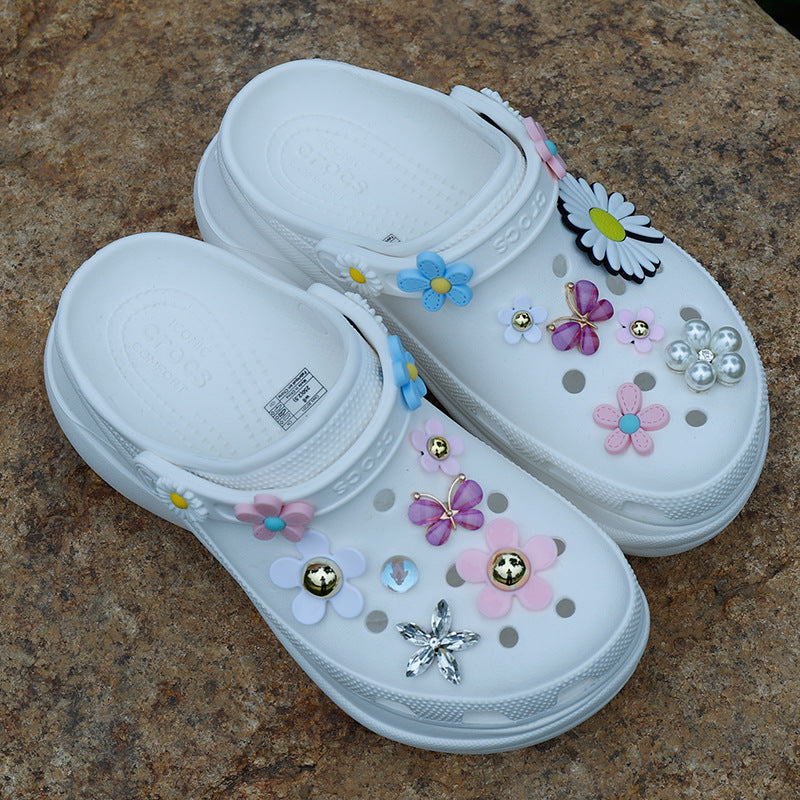 Hole Shoe Buckle Chrysanthemum Buckle Flower Decoration crocs.