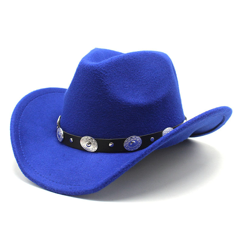 Unisex Minority Style Woolen Western Cowboy Hats.