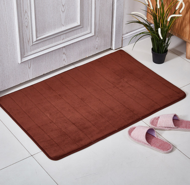 Coral Velvet Bathroom Customizable Memory Foam Absorbent Floor Mat