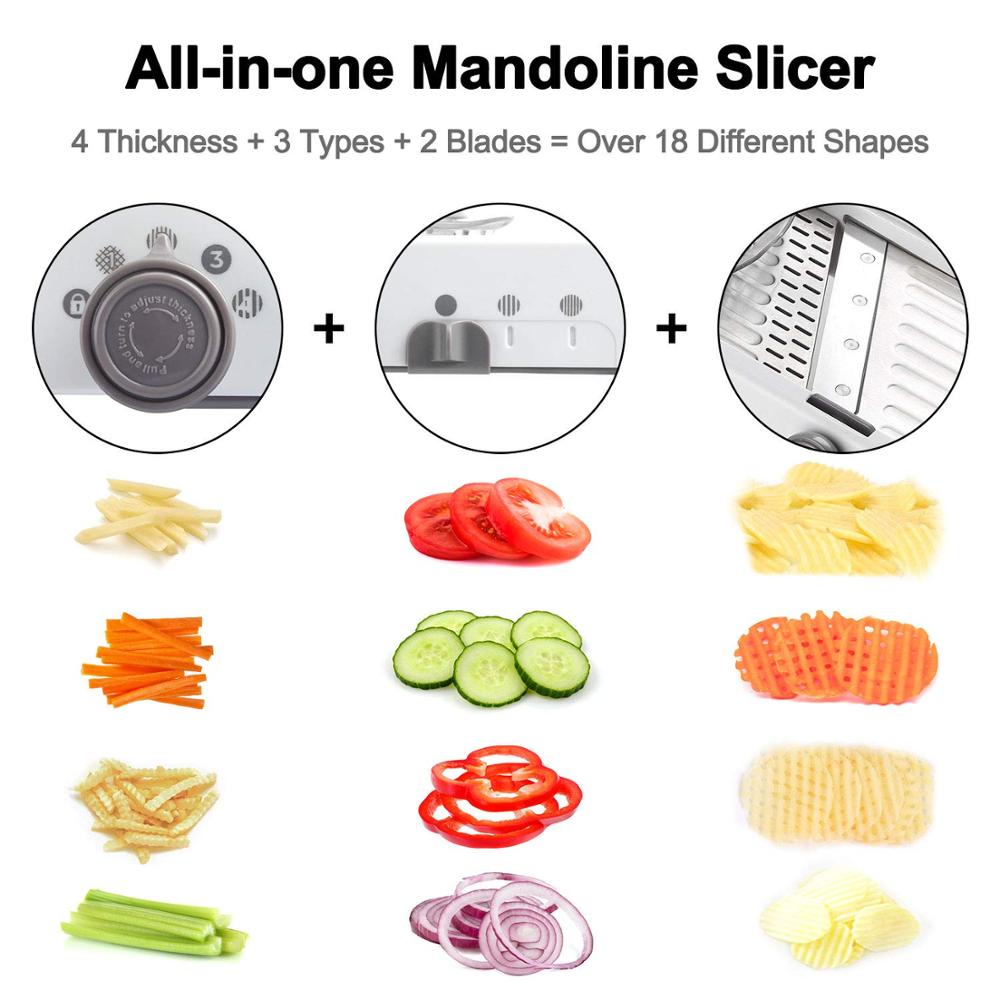 Kitchen Supplies Adjustable Mandoline Slicer Stainless Steel Vegetable Julienner Potato Slicer Cutter Magic Chopper