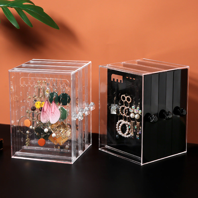 Transparent earring storage box