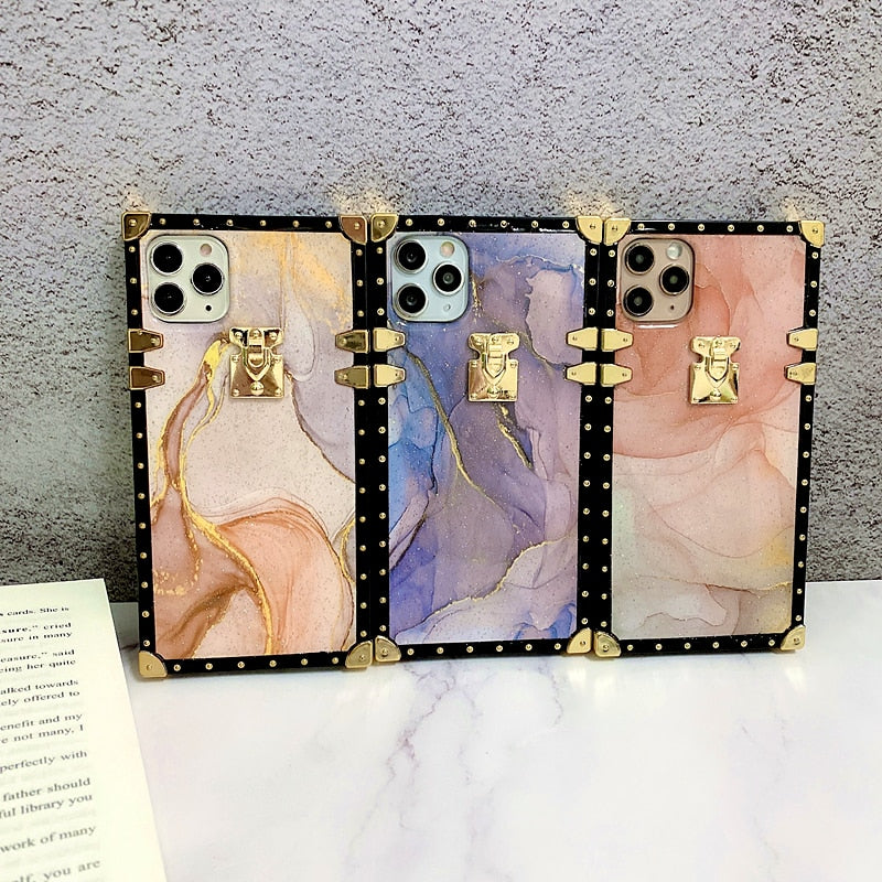 Luxury Square Marble Texture Phone Case