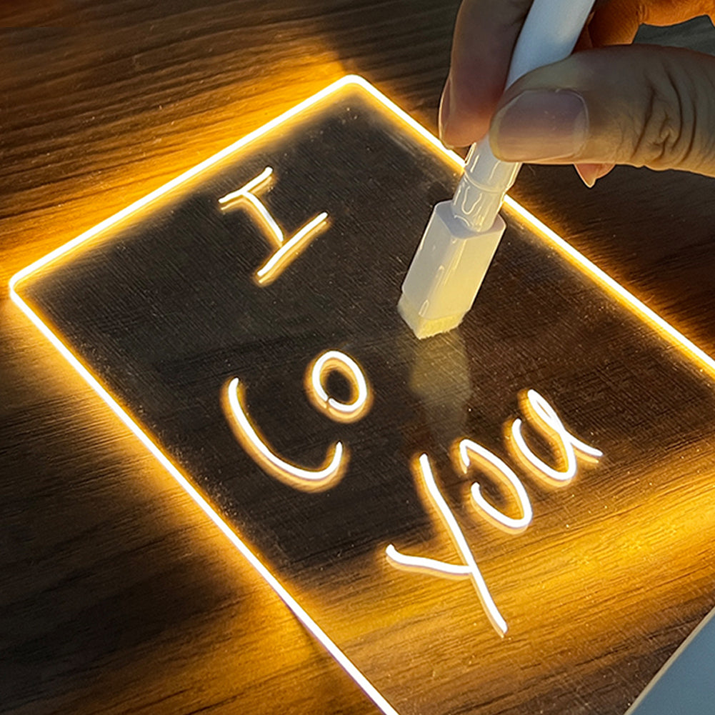 Creative Note Board. Creative Led Night Light USB Message Board Holiday. Light with Pen Gift for Children Girlfriend Decoration Night Lamp