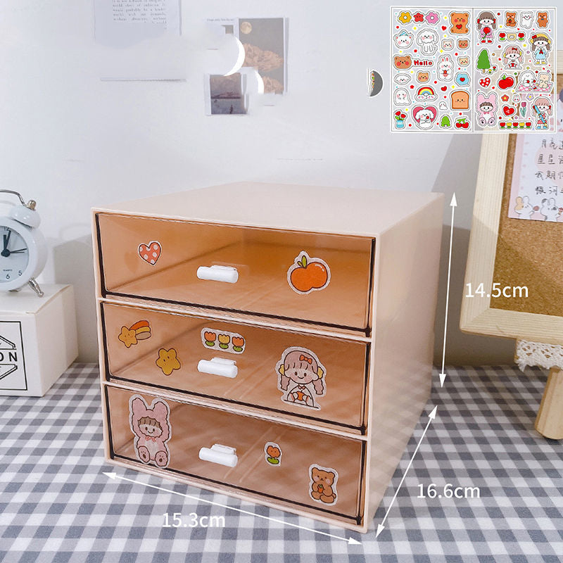 Office Desktop Storage Box Transparent Small Drawer