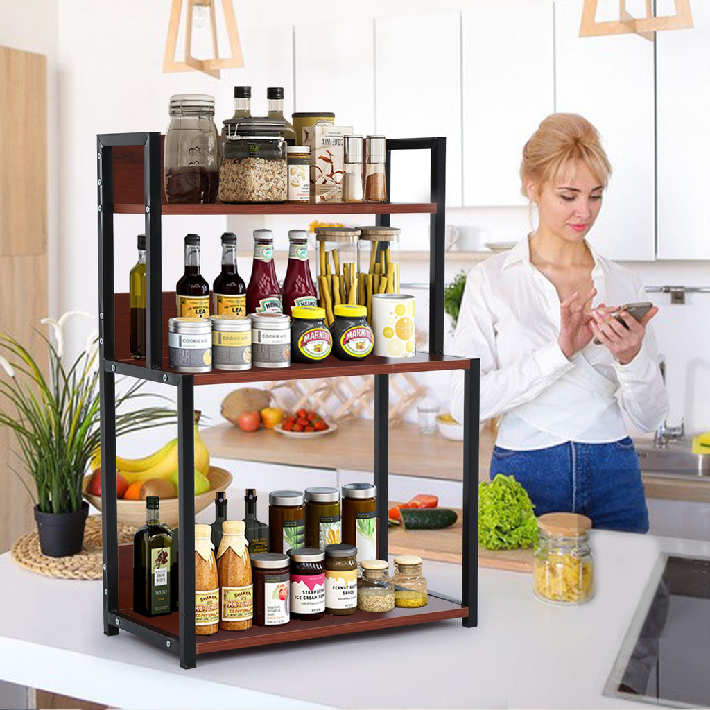 Three-Storey Condiment Rack with Multiple Uses for Kitchen Equipment.