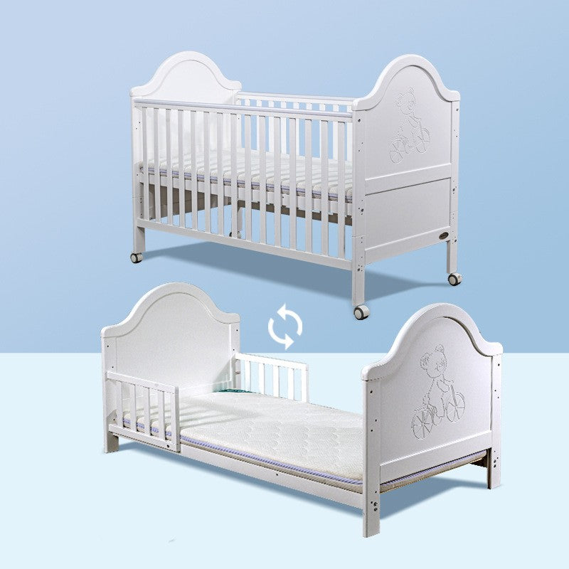 Multi use Pine Baby Log Splicing Bed Multi-function Made of Wood. Changeable from Crib Style to Bed for children.