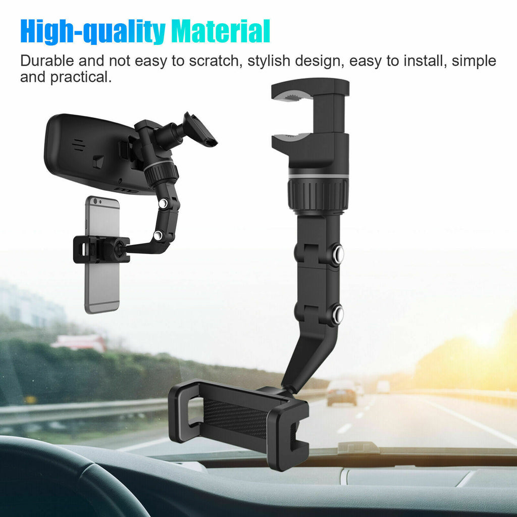 Universal 360 Rotation Car Rear View Mirror Mount Stand GPS Cell Phone Holder US