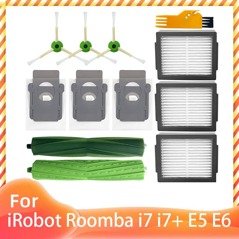 Replacement for iRobot Roomba  i7 i7+ E5 E6 Robot Vacuum Cleaner Parts Roller Main Side Brush Hepa Filter Dust Bag Accessories