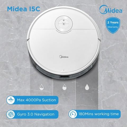 Midea I5C Robot Vacuum Cleaner Mop Wet and Dry 4000PA Smart Washing Vacuum Cleaner Robot Wireless Electric Water Tank