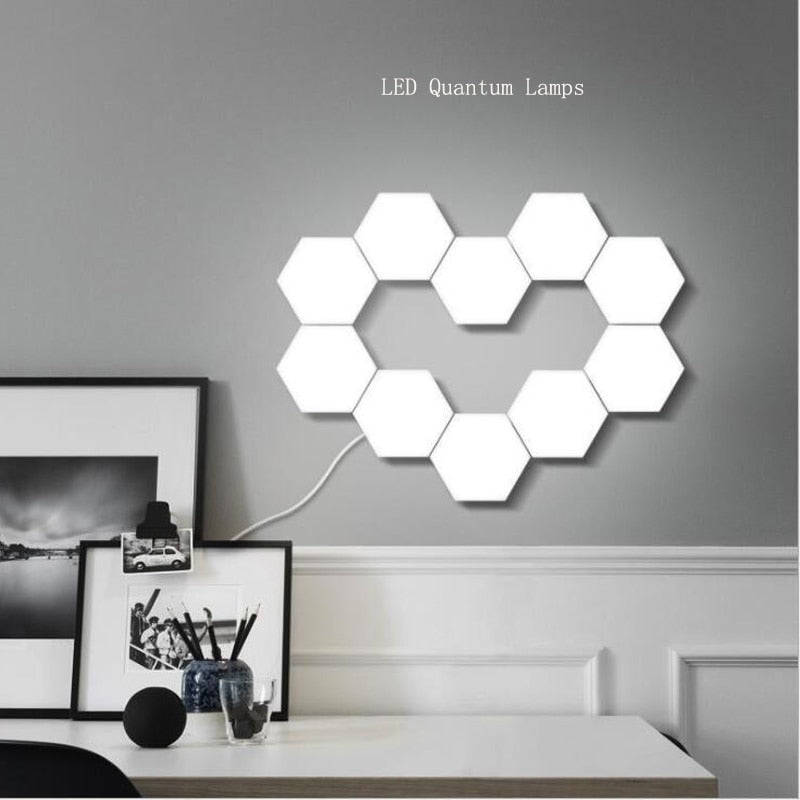 NEW Touch Sensitive Hexagonal Lamps Quantum Modular LED Night Light  Hexagons Creative Decoration Wall Lamp