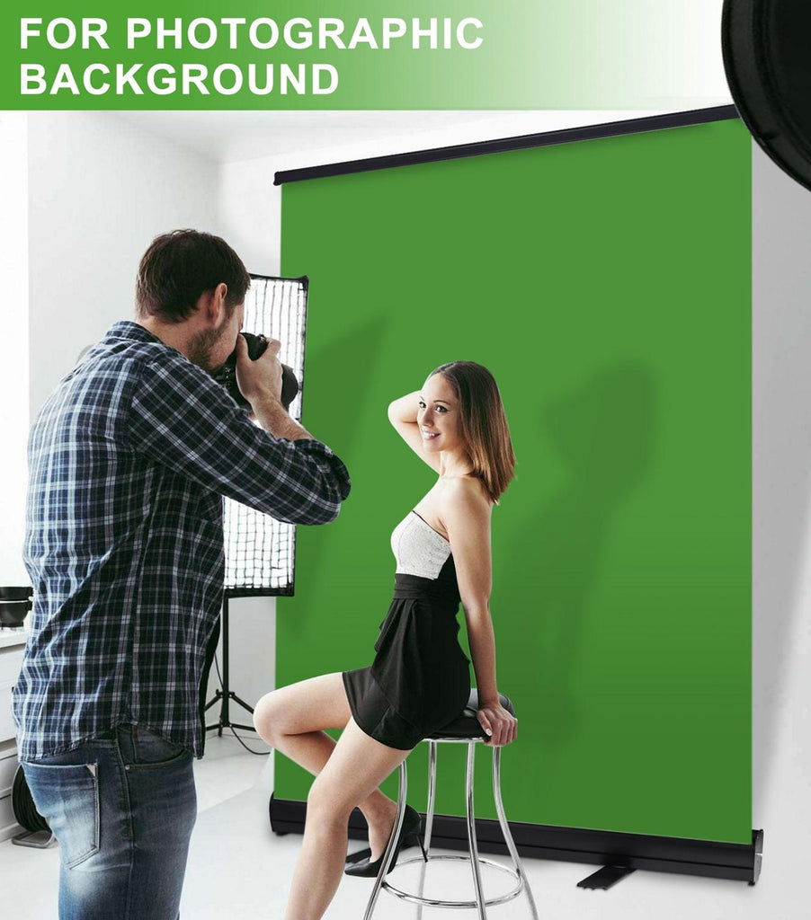 Photography Green Screen Collapsible Chroma Key Panel  Background Removal Wrinkle-Resistant Pull-up Style with Stand for Video