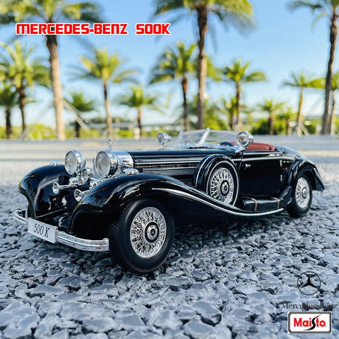 Maisto 1:18 Mercedes 500K 1936 classic car Alloy Retro Car Model Classic Car Model Car Decoration Collection gift