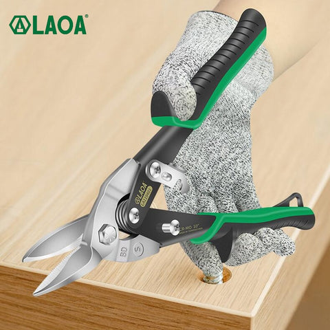 LAOA Iron Sheet Steel Shearing Multi-functional Tin Snips Straight Shears Bent Blade Cutter Household Hand Cutting Tool Scissors